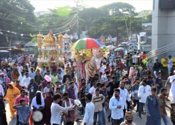 ‘হায় হোসেন’মাতমে তাজিয়া মিছিলে কারবালা স্মরণ