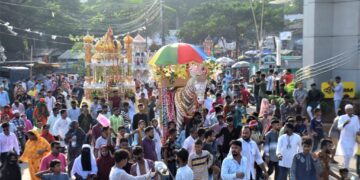 ‘হায় হোসেন’মাতমে তাজিয়া মিছিলে কারবালা স্মরণ